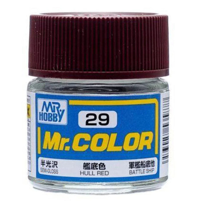 Gunze C29 Mr. Hobby Mr. Color Semi-Gloss Hull Red 10ml