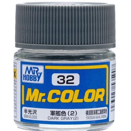 Gunze C32 Mr. Hobby Mr. Color Semi-Gloss Dark Gray 2 10ml