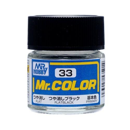 Gunze C33 Mr. Hobby Mr. Color Flat Black 10ml