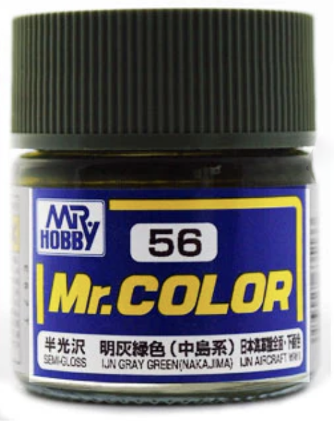 Gunze C56 Mr. Hobby Mr. Color Semi-Gloss Gray Green IJN 10ml
