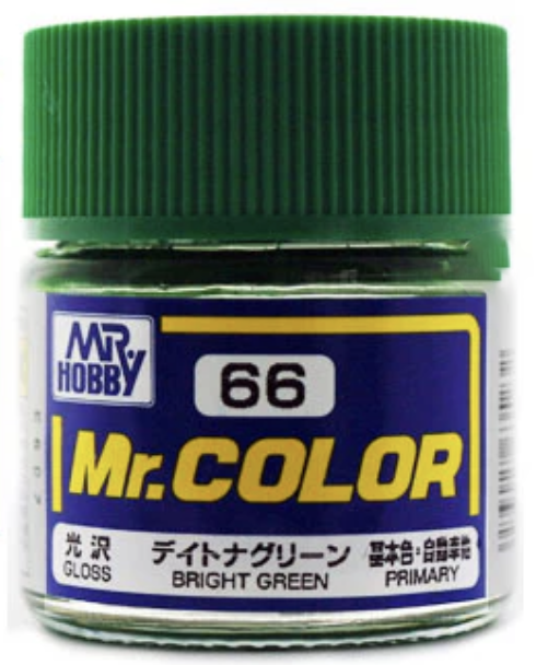 Gunze C66 Mr. Hobby Mr. Color Gloss Bright Green 10ml