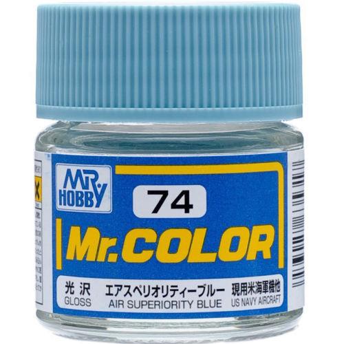Gunze C74 Mr. Hobby Mr. Color Gloss Air Superiority Blue 10ml