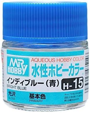 GunZe H15 Mr. Aqueous Hobby Color Bright Blue Gloss 10ml Acrylic Paint