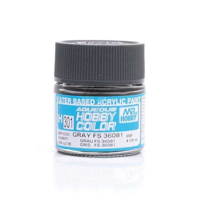 GunZe H301 Mr. Aqueous Hobby Color FS36081 Gray Semi-Gloss 10ml Acrylic Paint