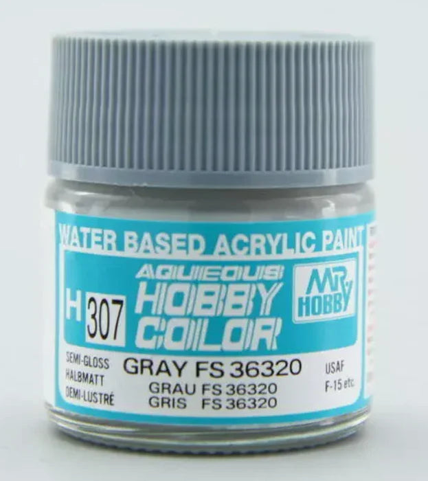 GunZe H307 Mr. Aqueous Hobby Color FS36320 Gray Semi-Gloss 10ml Acrylic Paint