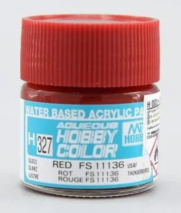 GunZe H327 Mr. Aqueous Hobby Color FS11136 Red (USAF Thunderbirds) Gloss 10ml Acrylic Paint