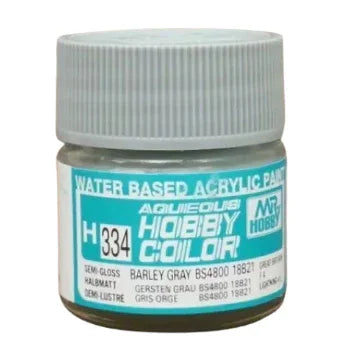 GunZe H334 Mr. Aqueous Hobby Color Barley Gray BS4800/18B21 Semi-Gloss 10ml Acrylic Paint