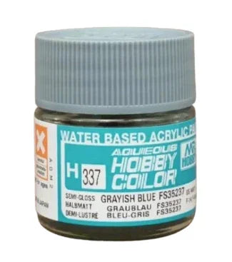 GunZe H337 Mr. Aqueous Hobby Color FS35237 Grayish Blue Semi-Gloss 10ml Acrylic Paint