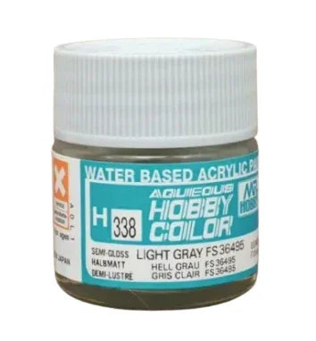 GunZe H338 Mr. Aqueous Hobby Color FS36495 Light Gray Semi-Gloss 10ml Acrylic Paint