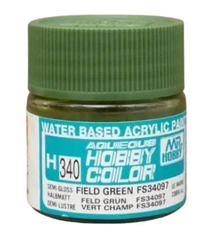GunZe H340 Mr. Aqueous Hobby Color FS34097 Field Green Semi-Gloss 10ml Acrylic Paint