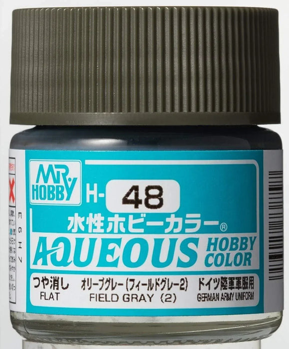 GunZe H48 Mr. Aqueous Hobby Color Field Gray (2) Gloss 10ml Acrylic Paint