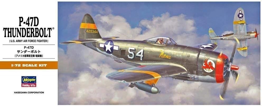 Hasegawa 138 1/72 P-47D Thunderbolt USAAF Fighter Model Aircraft Kit