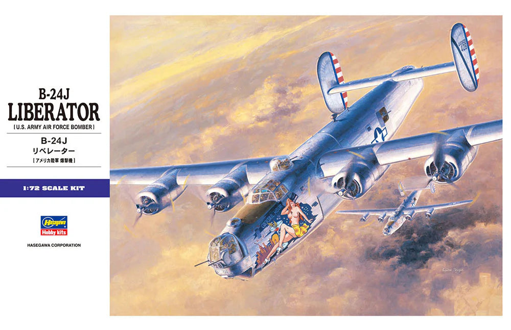 Hasegawa 1559 1/72 B-24J Liberator (USAAF Bomber) Model Aircraft Kit