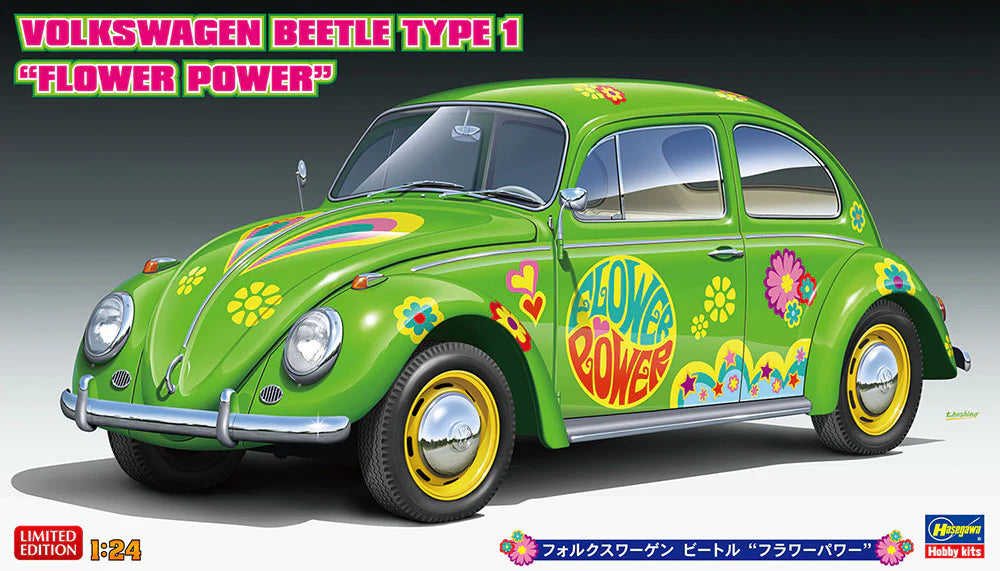 Hasegawa 20488 1/24 Volkswagen Beetle Type 1 “Flower Power” Model Kit