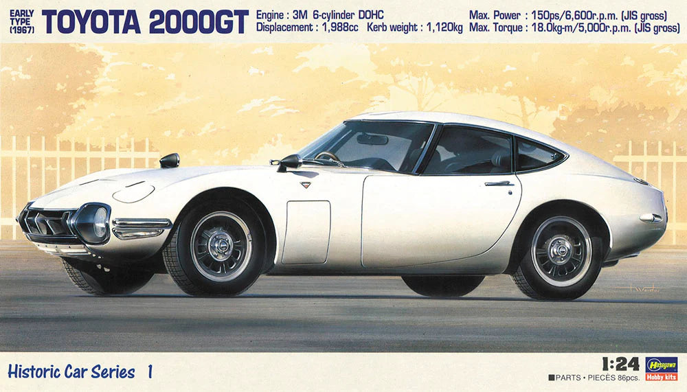 Hasegawa 21201 1/24 Toyota 2000GT Early Type (1967) Model Kit