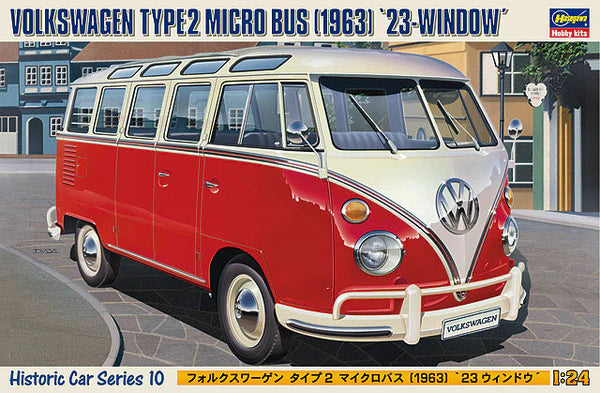 Hasegawa 21210 1/24 Volkswagen Type2 Micro Bus (1963) '23-window' Model Kit