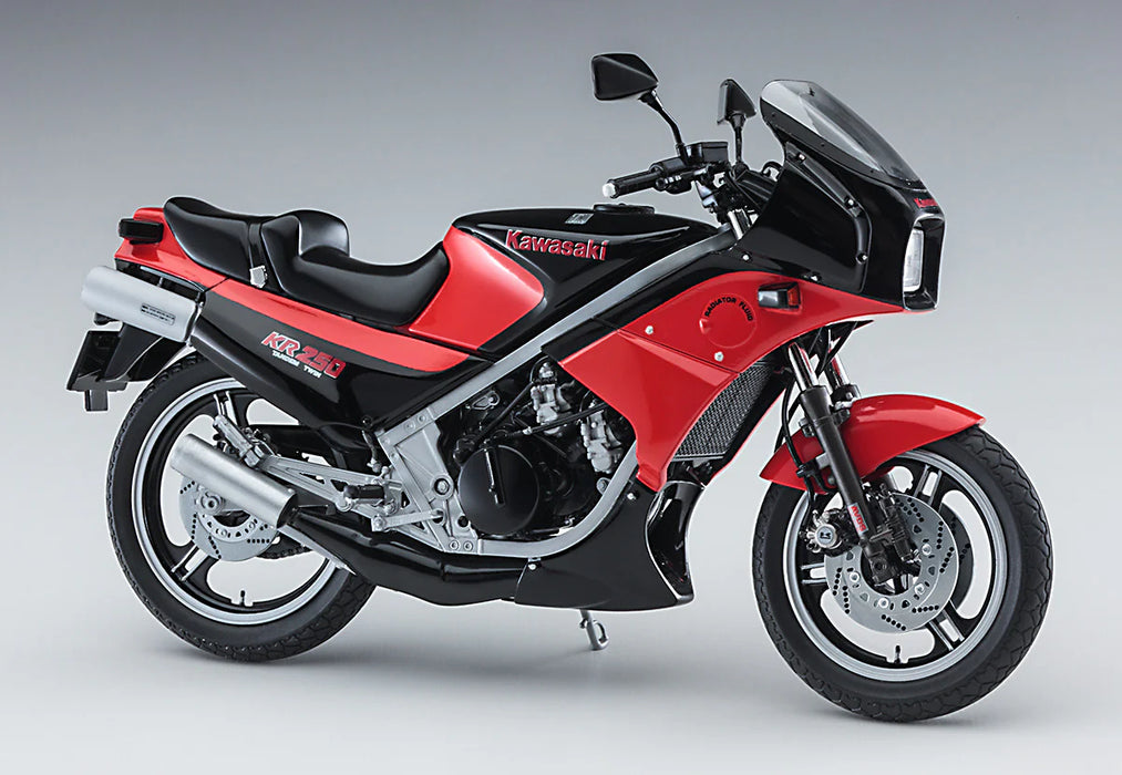 Hasegawa 21740 1/12 Kawasaki KR250 (KR250A) Motorcycle "Black/Red Color" (1984) Model Kit