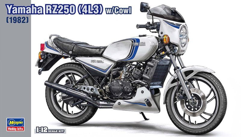 Hasegawa 21758 1/12 Yamaha RZ250 (4L3) Motorcycle with Cowl (1982) Model Kit