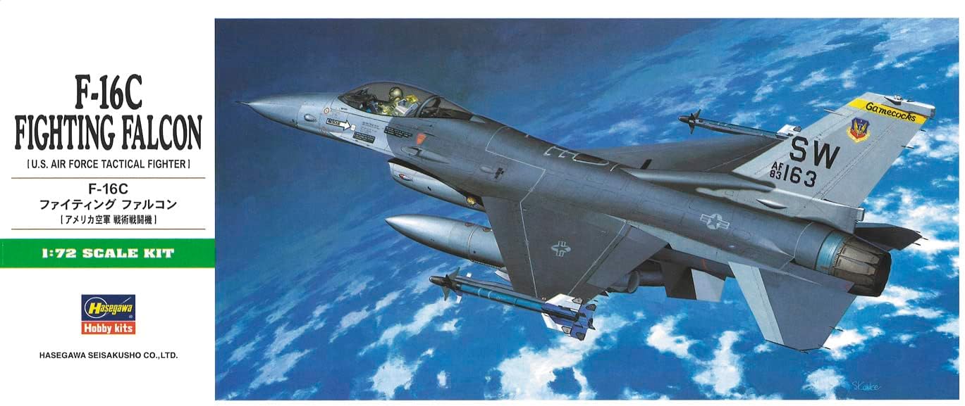 Hasegawa 232 1/72 F-16C Fighting Falcon USAF Fighter Model Aircraft Kit