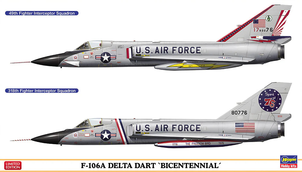 Hasegawa 2402 1/72 F-106A Delta Dart `Bicentennial´ (2-Pack) Model Aircraft Kit