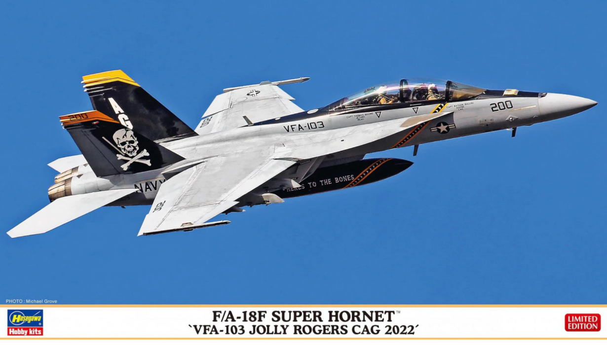 Hasegawa 2458 1/72 F/A-18F Super Hornet Jolly Rogers Model Aircraft Kit