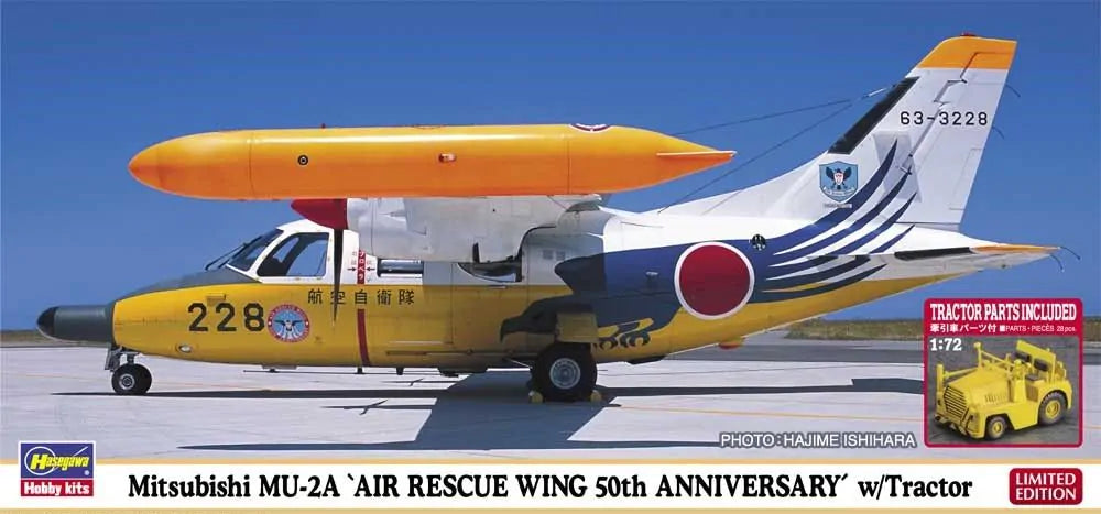 Hasegawa 2480 1/72 Mitsubishi MU-2A `Air Rescue Wing 50th Anniversary´ w/ Tractor Model Kit