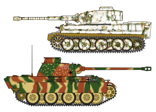 Hasegawa 30067 1/72 Tiger I & Panther G (2 kits) Model Tank Kit