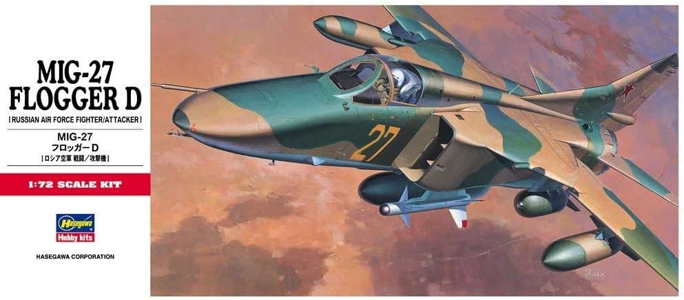 Hasegawa 340 1/72 MiG-27 Flogger D (Russian Air Force Fighter) Model Kit