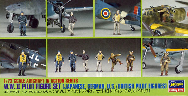 Hasegawa 35008 1/72 WWII Pilot Figures Set Model Kit