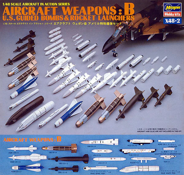 Hasegawa 36002 1/48 Aircraft Weapons B: U.S Guided Bombs & Rocket Launchers Model Kit