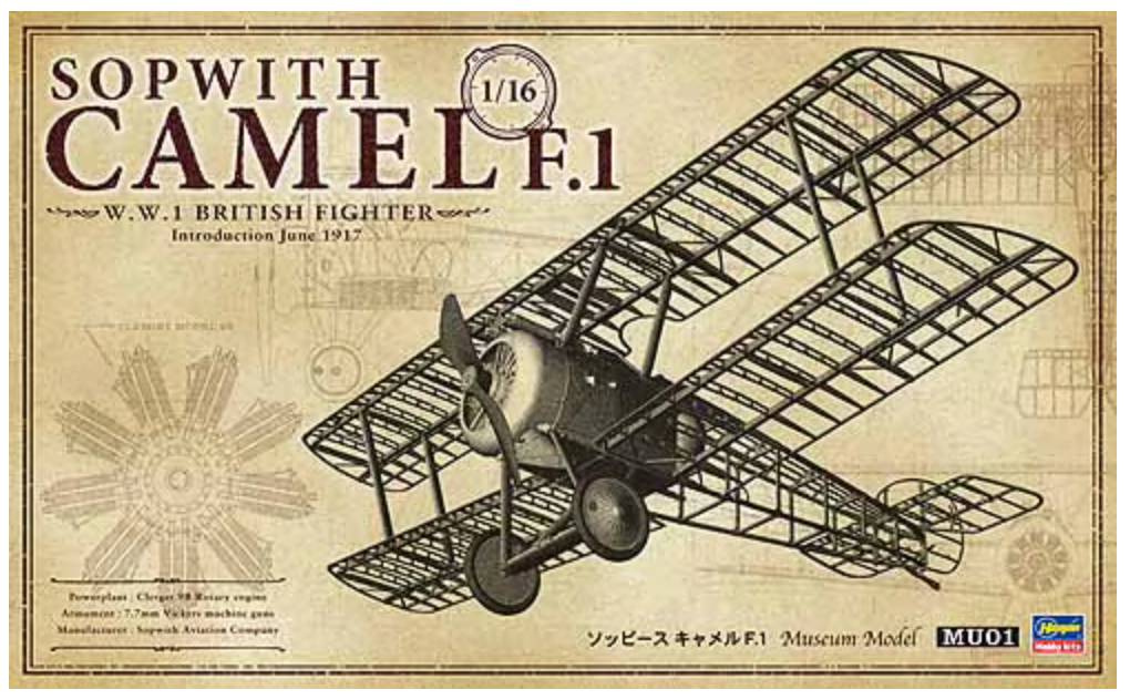 Hasegawa 50031 1/16 Sopwith Camel F1 Model Kit