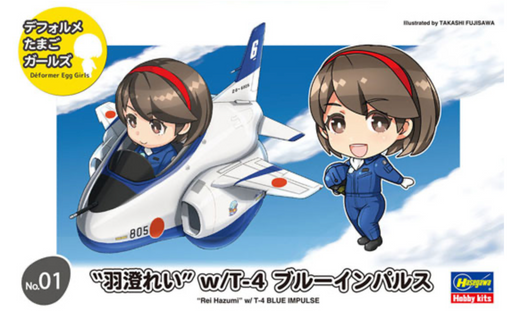 Hasegawa 52244 Deformer Egg Girls 01 "Rei Hazumi" w/T-4 Blue Impulse Model Kit