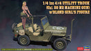 Hasegawa 52283 1/24 1/4 ton 4x4 Utility Truck (Cal. 50 M2 Machine Gun) w/ Blond Girl's Figure Model Kit