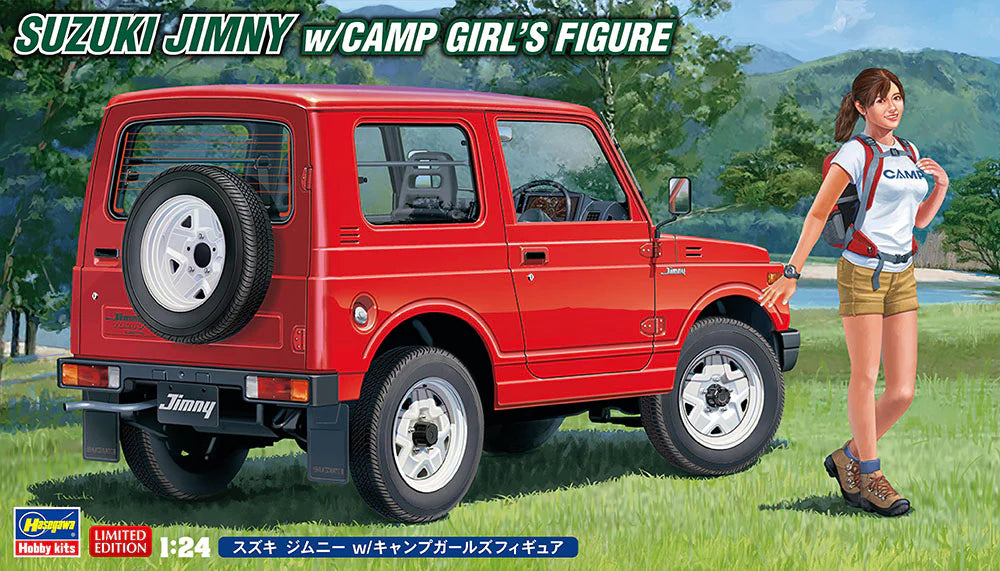 Hasegawa 52301 1/24 Suzuki Jimny with Camp Girl's Figure Model Kit
