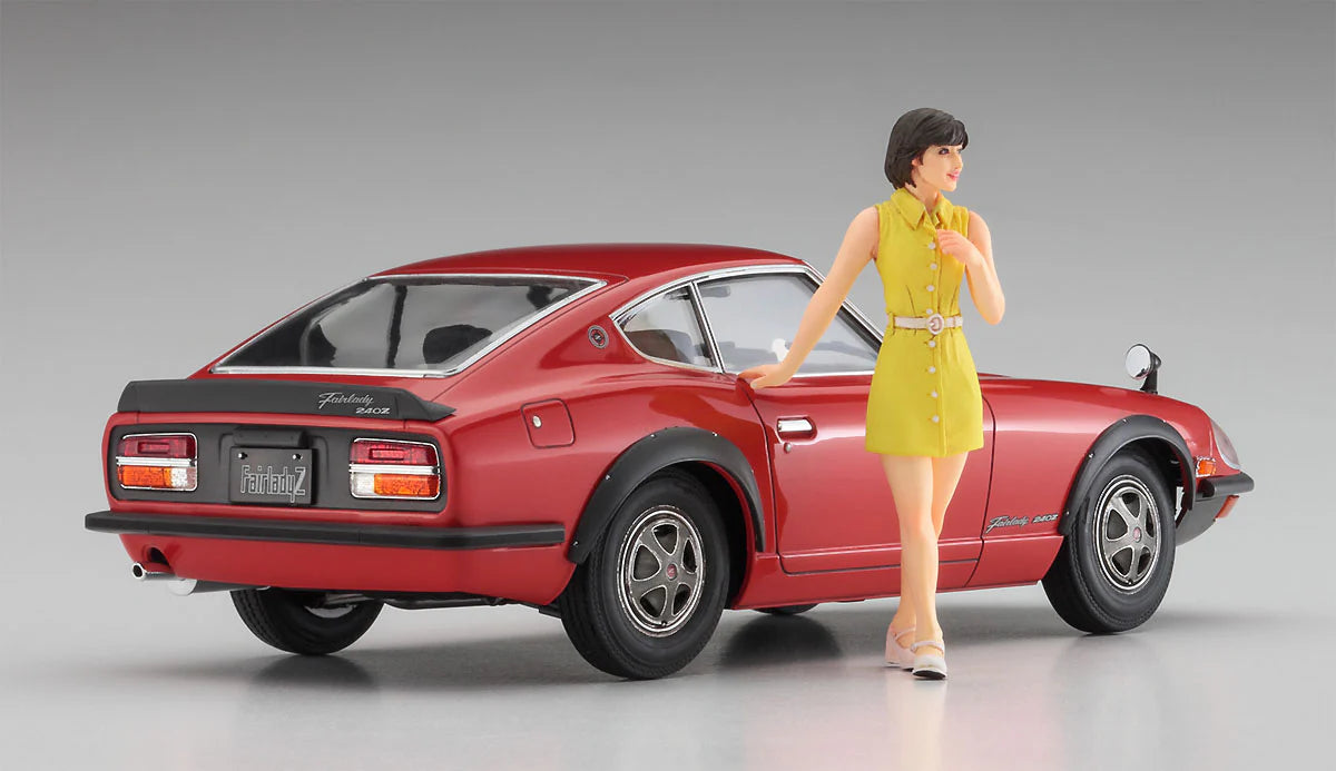 Hasegawa 52339 1/24 Nissan Fairlady 240ZG with 70's Girl's Figure Model Kit
