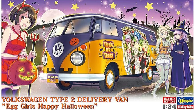 Hasegawa 52373 1/24 Volkswagen Type 2 Delivery Van "Egg Girls Happy Halloween" Model Kit