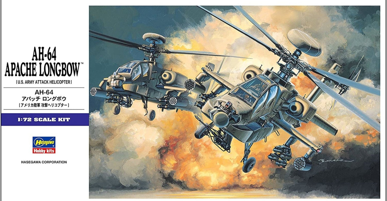 Hasegawa 536 1/72 AH-64 Apache Longbow (U.S. Army Attack Helicopter) Model Kit