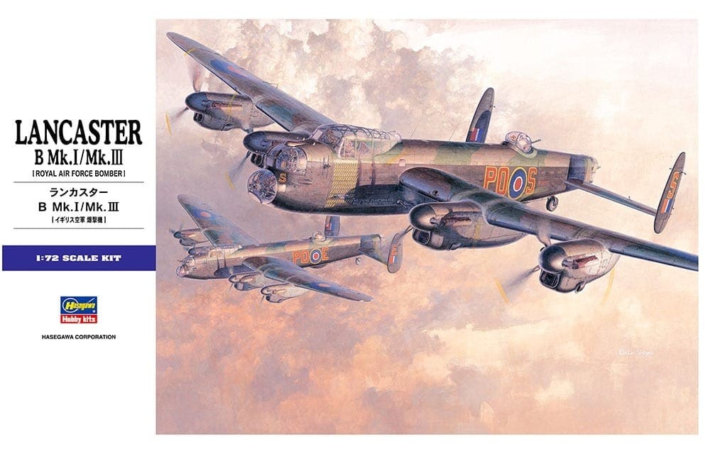 Hasegawa 553 1/72 Lancaster B Mk.I/Mk.III (Royal Air Force Bomber) Model Kit
