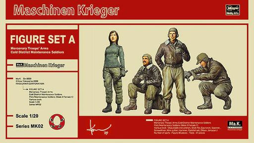 Hasegawa 64002 1/20 Maschinen Krieger Figure Set A: Mercenary Troops Cold District Soldiers Model Kit