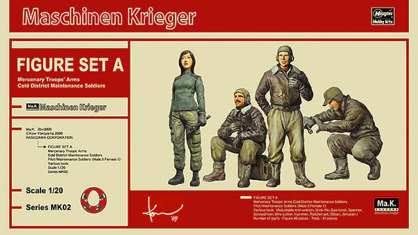 Hasegawa 64002 1/20 Maschinen Krieger Figure Set A: Mercenary Troops Cold District Soldiers Model Kit