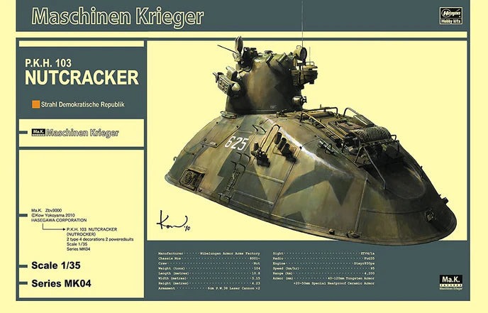 Hasegawa 64004 1/35 Maschinen Krieger: Nutcracker P.K.H.103 with P.K.A. Gustav and P.K.A. Melusine Model Kit
