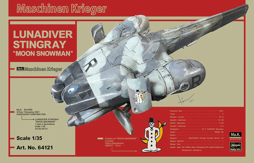 Hasegawa 64121 1/35 Maschinen Krieger: Lunadiver Stingray "Moon Snowman" Model Kit