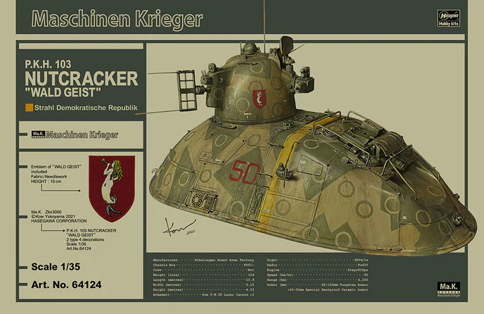 Hasegawa 64124 1/35 Maschinen Krieger: P.K.H. 103 Nutcracker Hover Tank Model Kit
