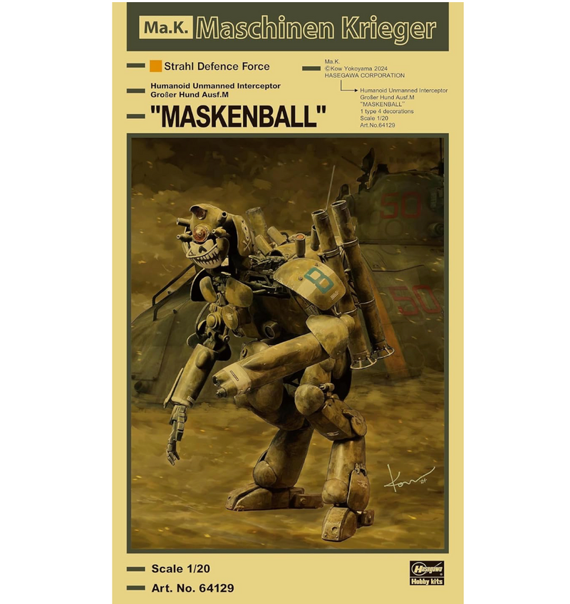 Hasegawa 64129 1/20 Maskenball Humanoid Unmanned Interceptor Groser Hund Ausf.M Model Kit