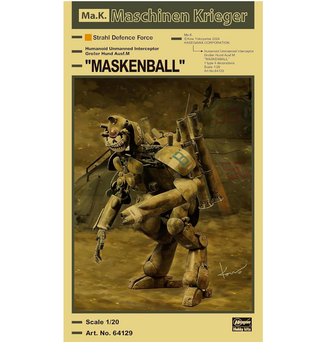 Hasegawa 64129 1/20 Maskenball Humanoid Unmanned Interceptor Groser Hund Ausf.M Model Kit