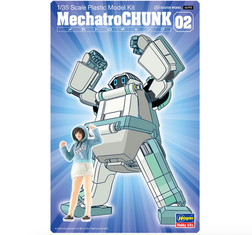 Hasegawa 64793 1/35 MechatroChunk 02 'Grayish Mint' & Support Girl Model Kit