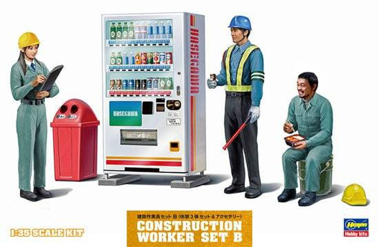 Hasegawa 66006 1/35 Construction Workers Set B Figures Model Kit