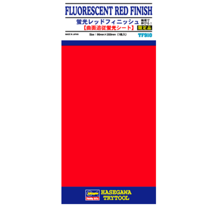 Hasegawa 71910 TF910 Trim Film Fluorescent Red Finish 90mm x 200mm