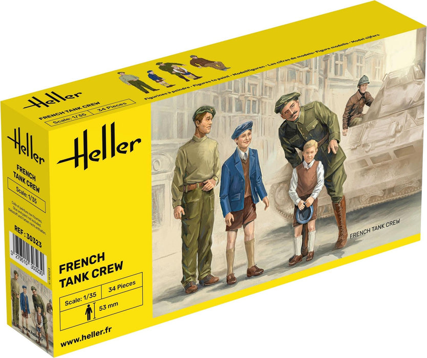 Heller 30323 1/35 French Tank Crew Figures Model Kit
