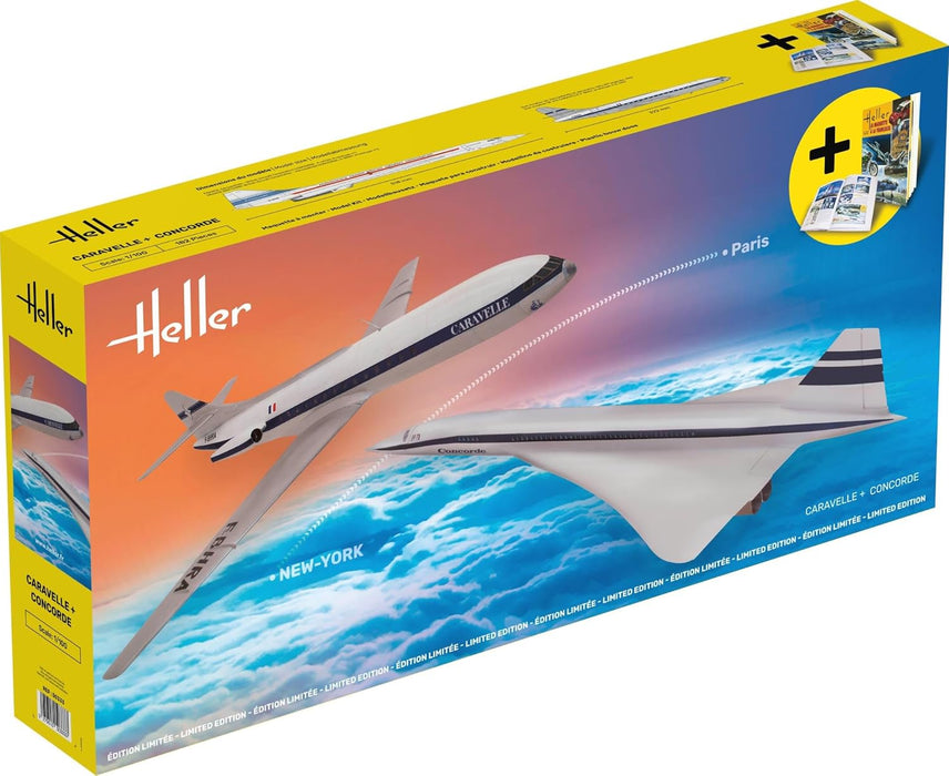 Heller 50333 1/100 Concorde and Caravelle Model Aircraft Kit